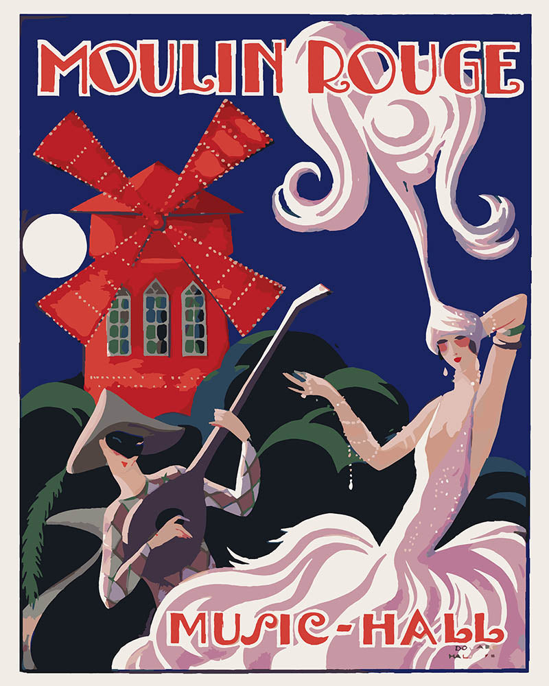 Peinture Par Numéros - Affiche Moulin Rouge - Music Hall