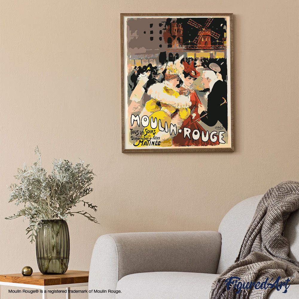 Paint By Numbers - Moulin Red Poster - Yellow Lady