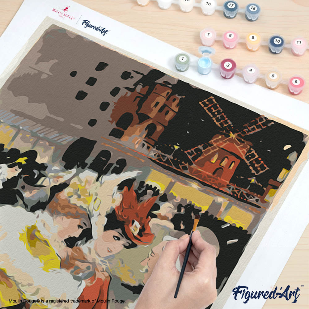Paint By Numbers - Moulin Red Poster - Yellow Lady