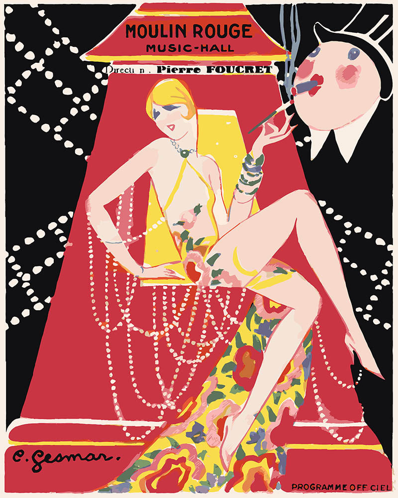Peinture Par Numéros - Affiche Moulin Rouge - Music Hall Gesmar Programme