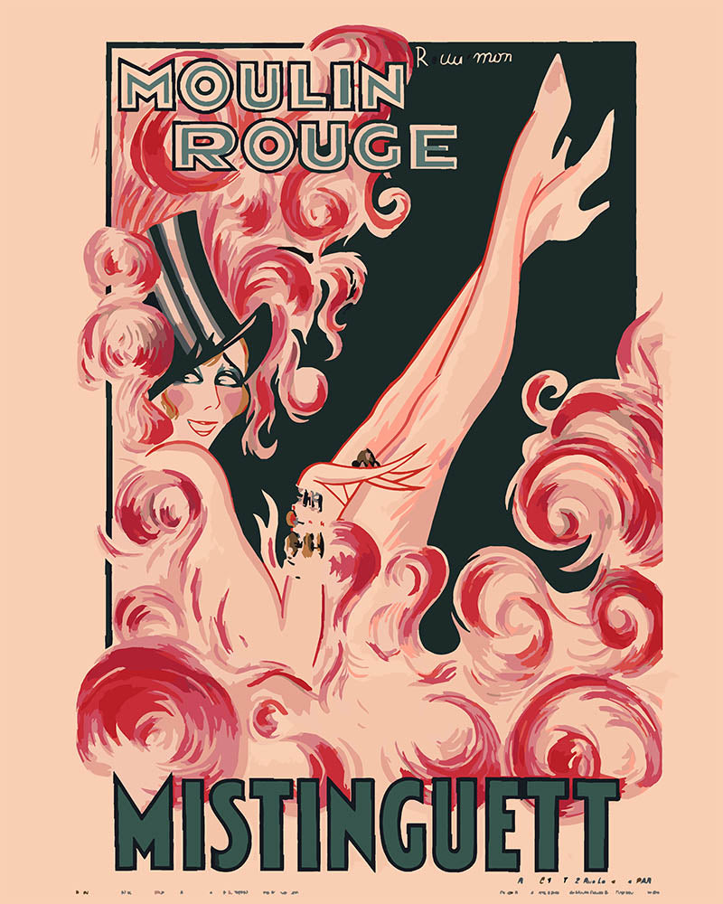 Peinture Par Numéros - Affiche Moulin Rouge - Mistinguett