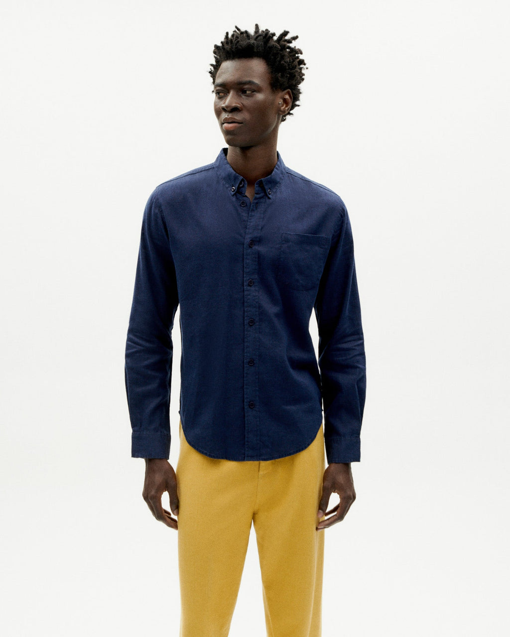 Camicia navy Hemp Ant sostenibile -1