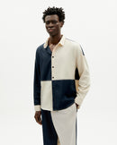 Camisa azul patched Haru sostenible -1