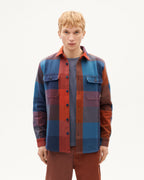 Lucas sustainable blue berry blanket overshirt-1