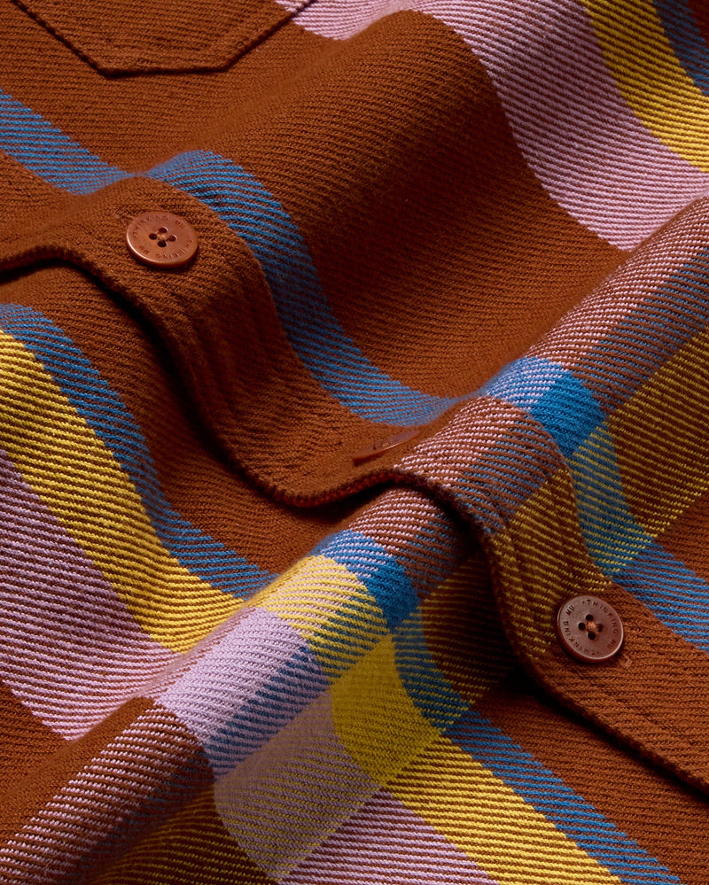 Sobrecamisa marrón charlie blanket Lucas sostenible - silueta 2