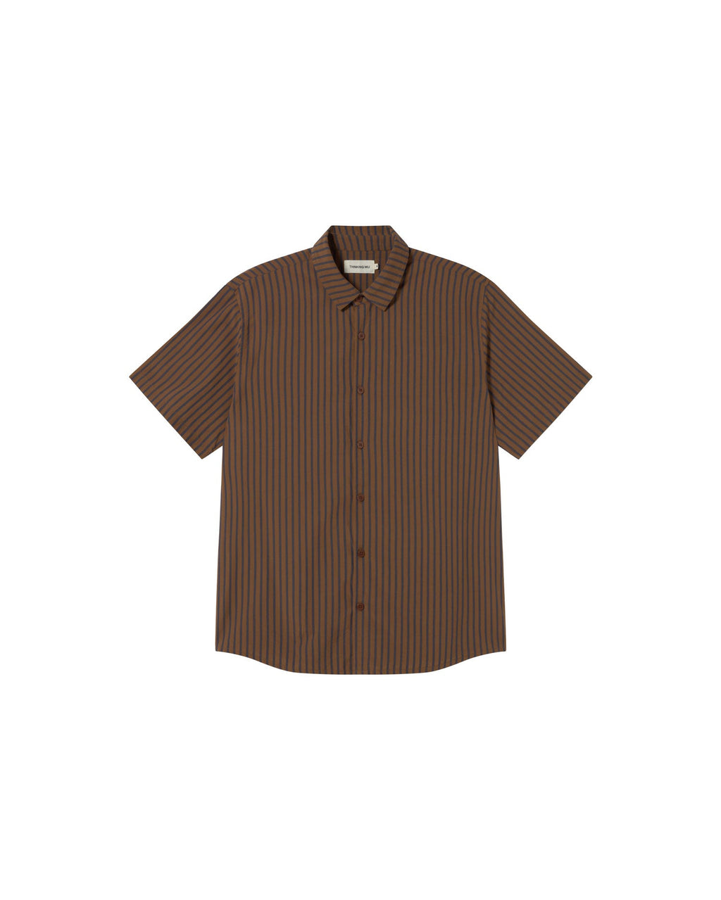 Camisa marrón rayas Tom sostenible - silueta 2