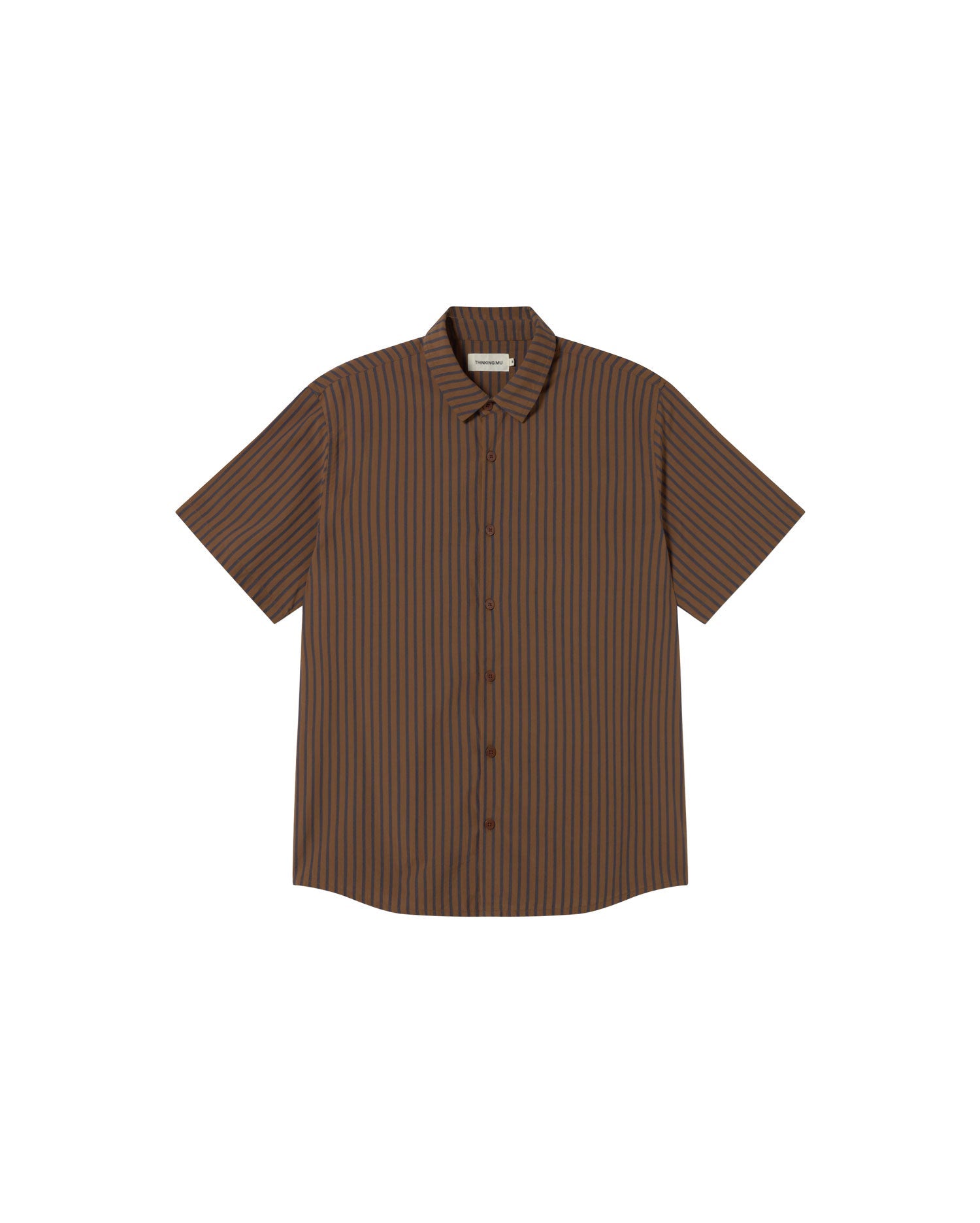 Camisa marrón rayas Tom sostenible - silueta 2
