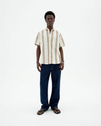 Gestreepte Popeline Blouse Tom - Bruin