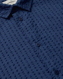 Camisa azul seersucker Haru sostenible - silueta 1
