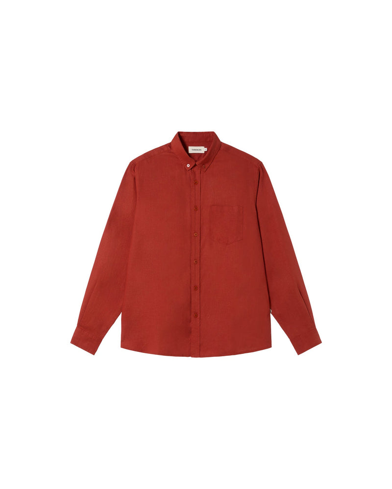 Camisa roja hemp Ant sostenible - silueta 1