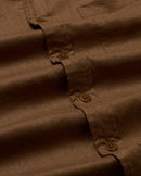 Camisa marrón hemp Ant sostenible - silueta 2