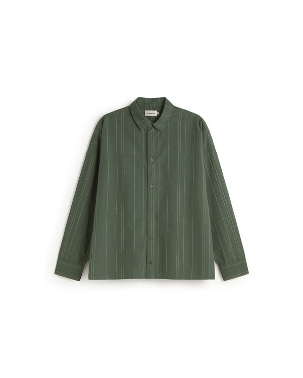 Camisa verde bordada rayas Jimmy sostenible silueta - 1