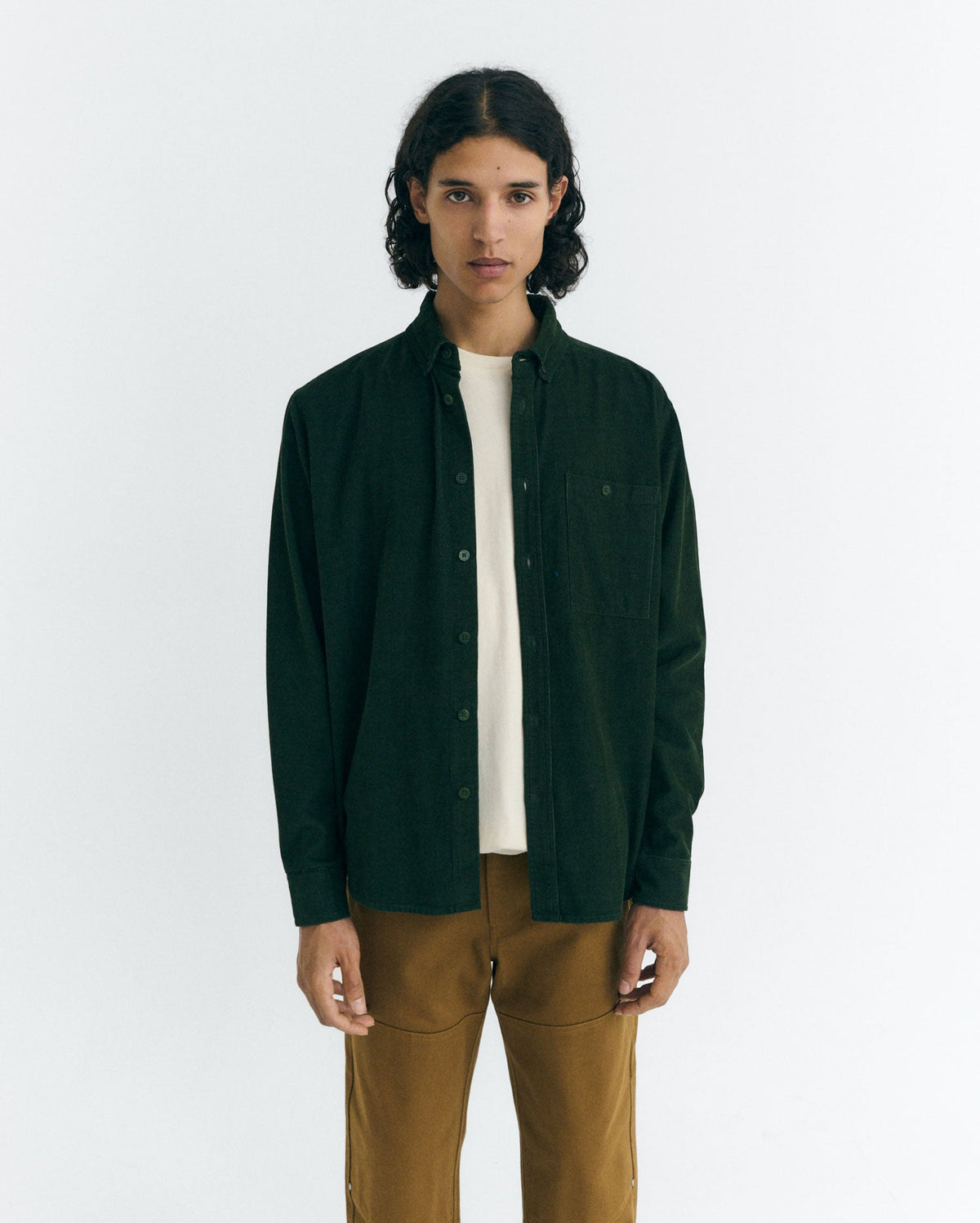 Chemise En Micro-Velours Côtelé Anto - Vert