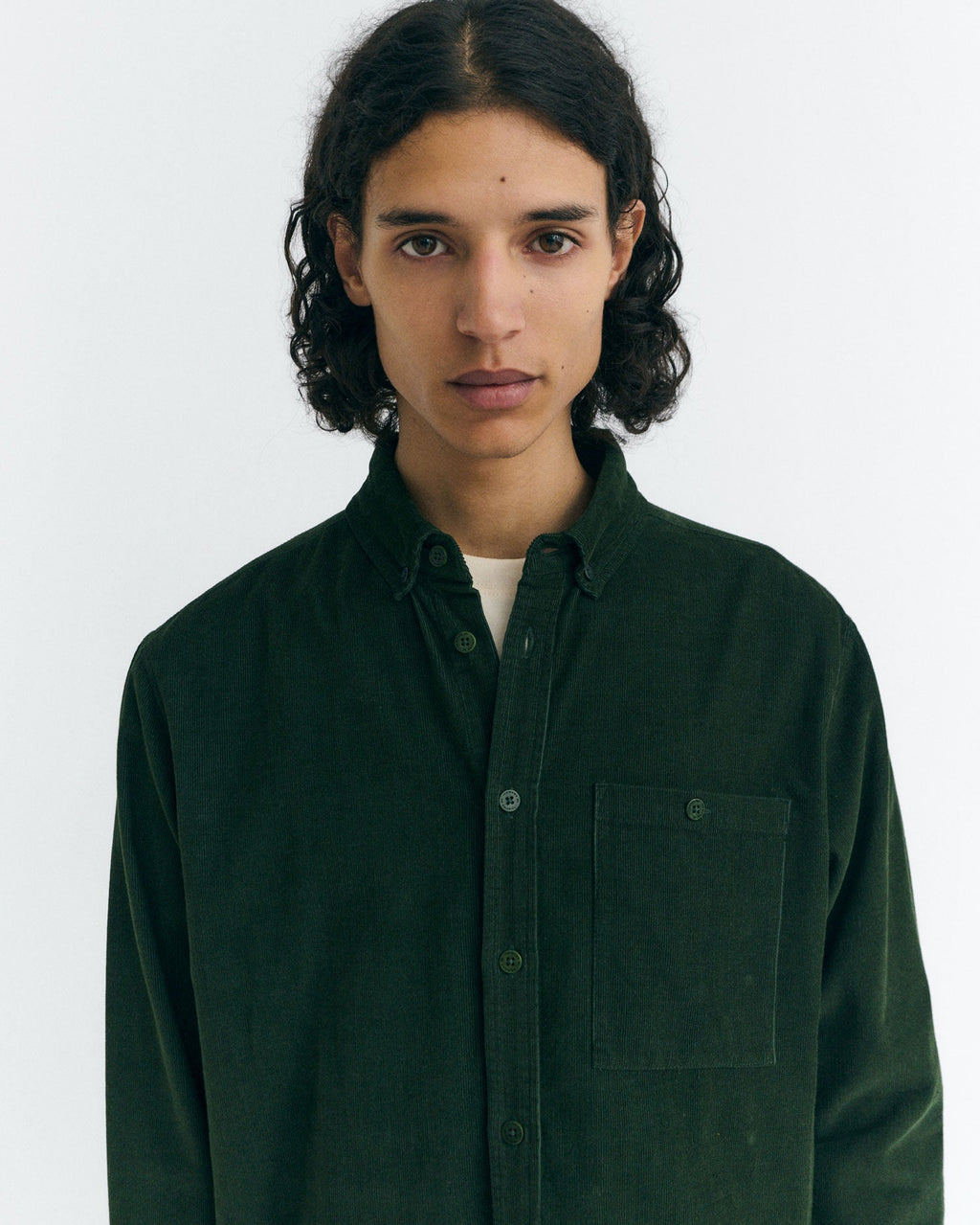 Chemise En Micro-Velours Côtelé Anto - Vert