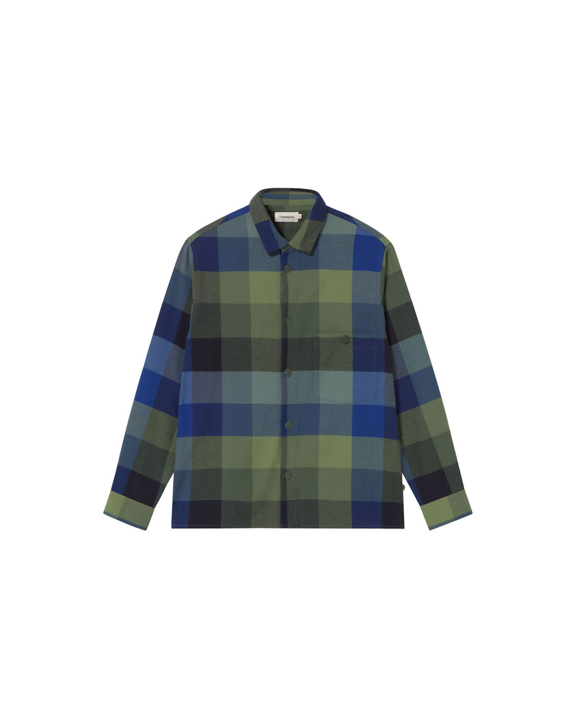 Camisa verde de cuadros Theo sostenible silueta - 1