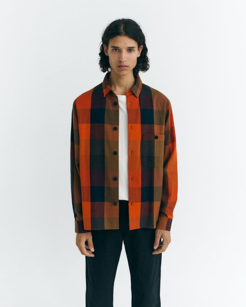 Theo Checked Shirt - Orange