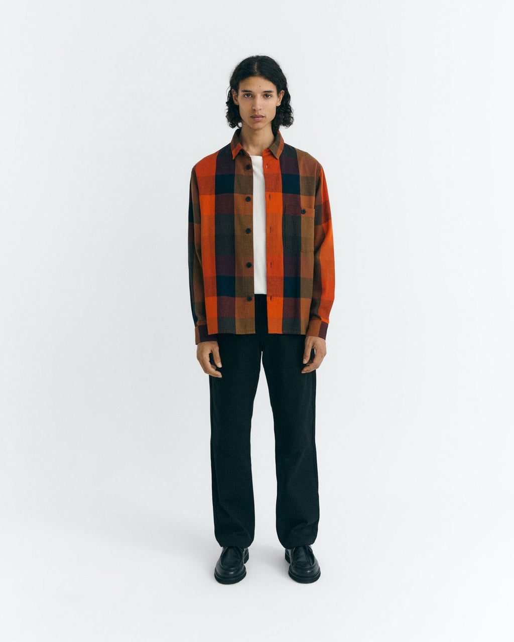 Theo Checked Shirt - Orange