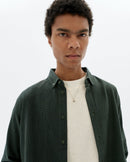 Camisa verde oscuro microchecks Ant sostenible - 3