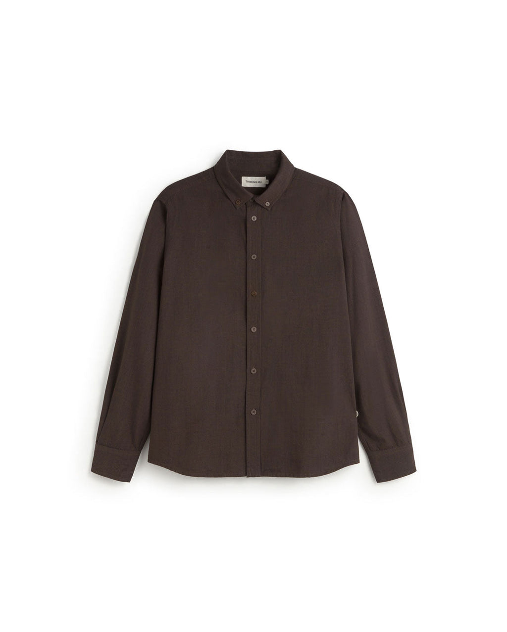 Camisa marrón microchecks Ant sostenible silueta - 1