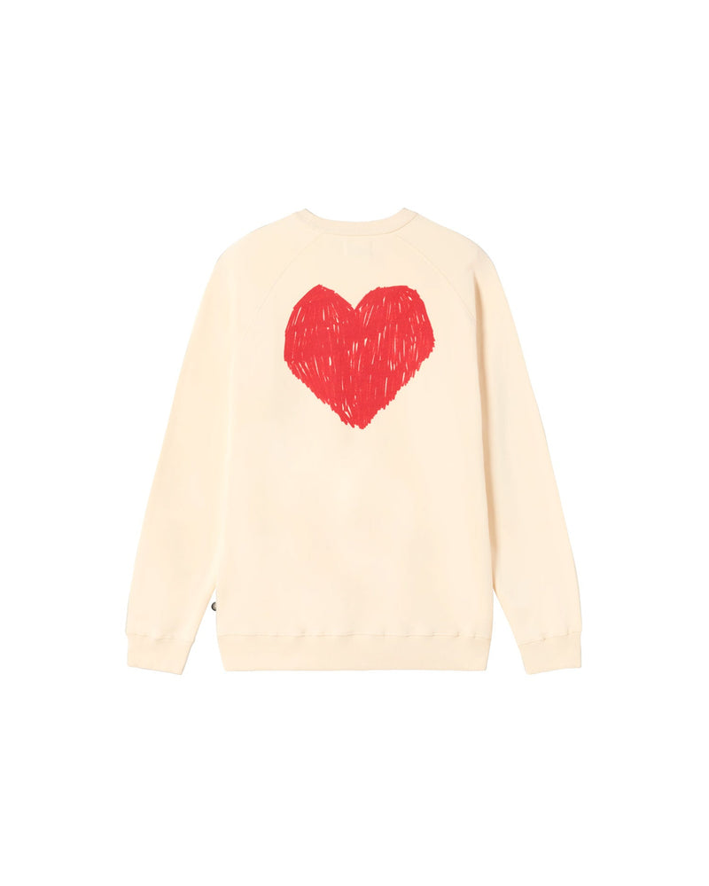 Sudadera blanca heart sostenible - silueta 3