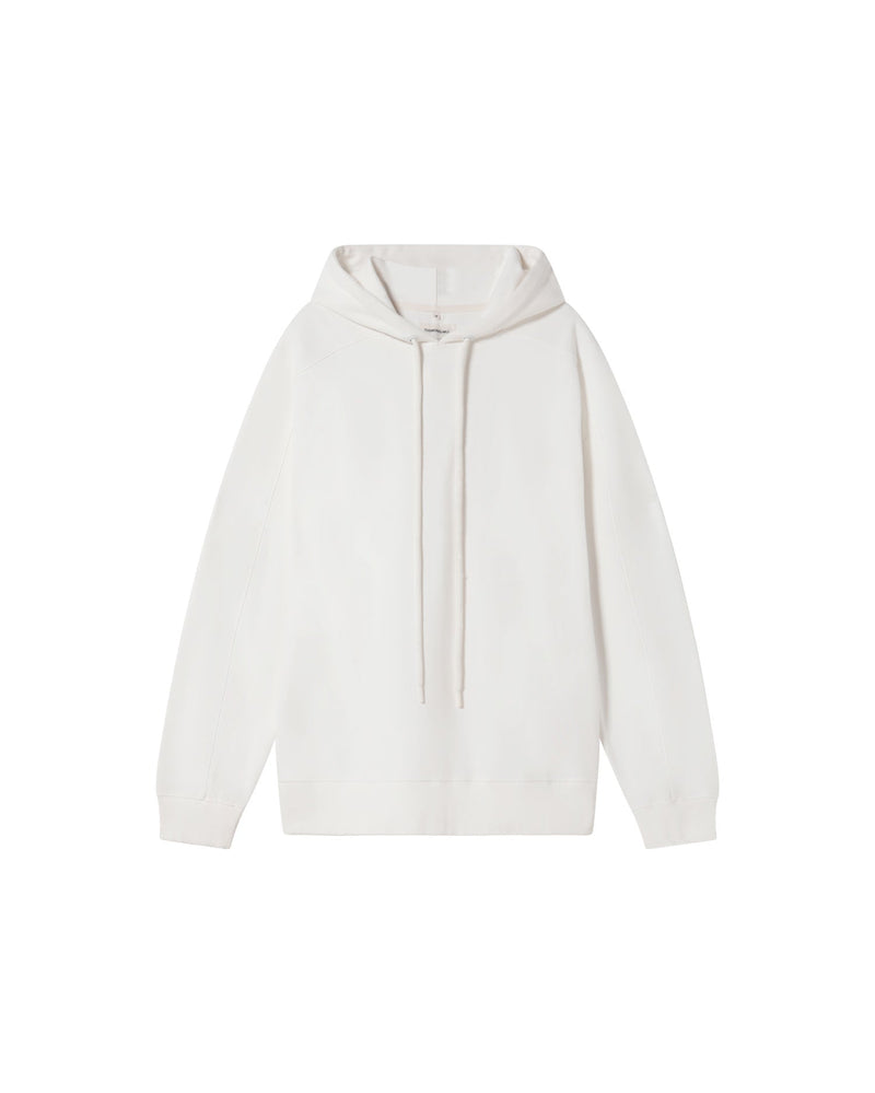Sudadera blanca con capucha Finn sostenible - silueta 2