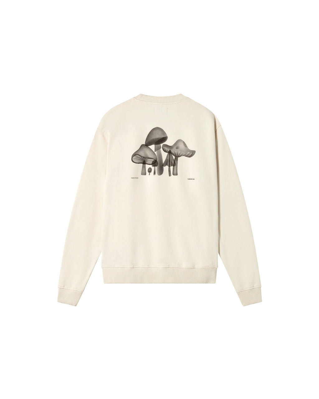 Sudadera blanca funghi Leon sostenible - silueta 3