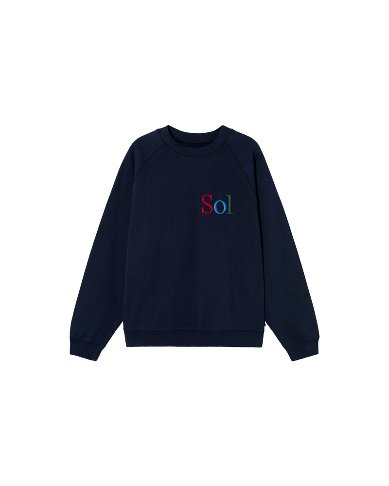 Sudadera navy sol type Pepe sostenible - silueta 1