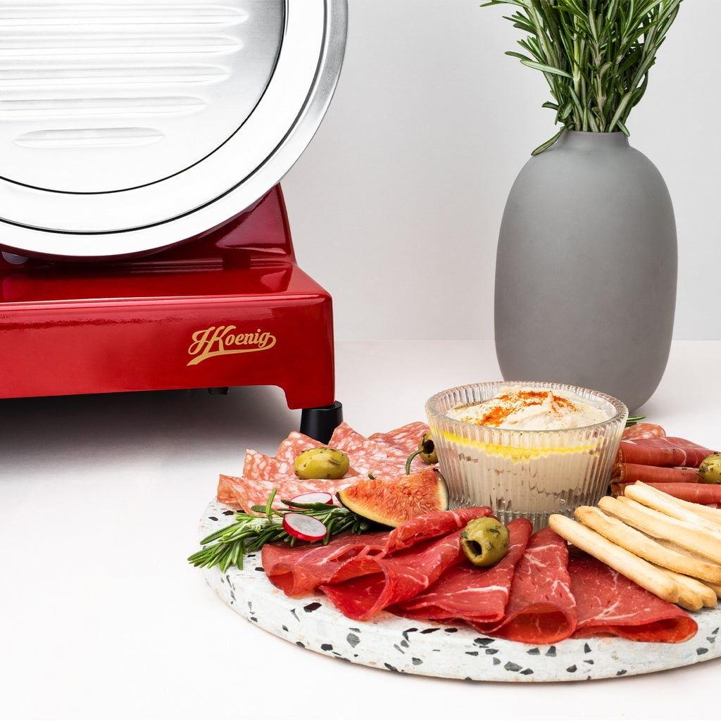 25cm Meat Slicer - Red/Stainless Steel