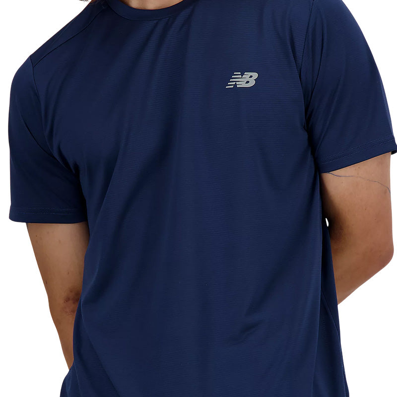 Tee-Shirt Homme New Balance - Bleu Marine, Argent