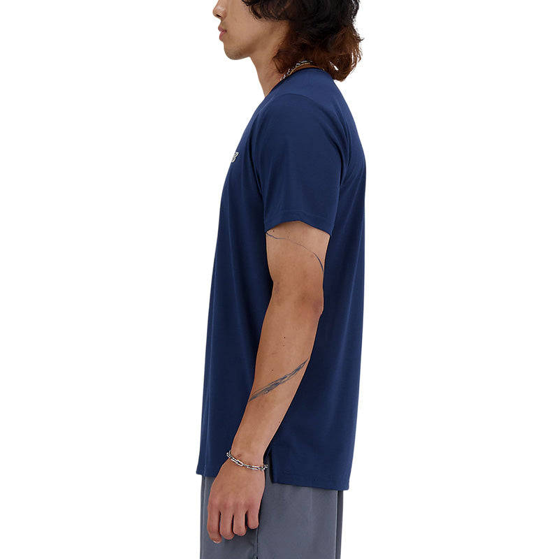 Tee-Shirt Homme New Balance - Bleu Marine, Argent