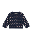 Cardigan Mylove Bleu Bébé Imprimé Cœurs