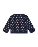 Cardigan Mylove Bleu Bébé Imprimé Cœurs