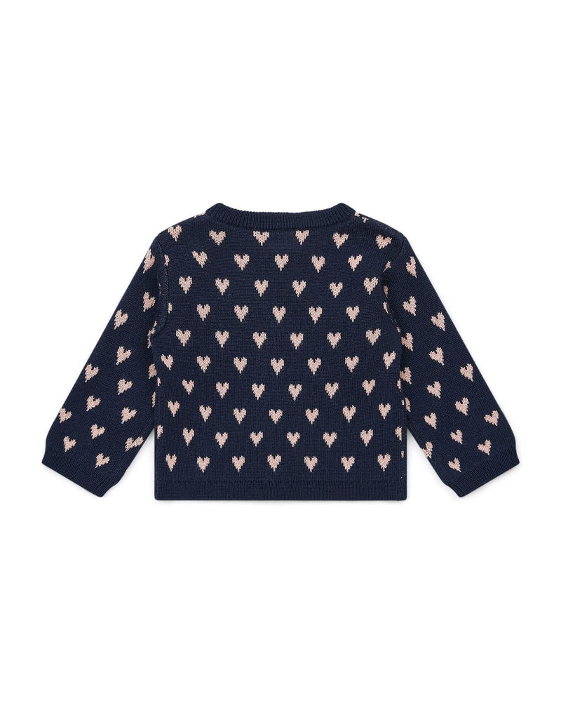 Cardigan Mylove Bleu Bébé Imprimé Cœurs