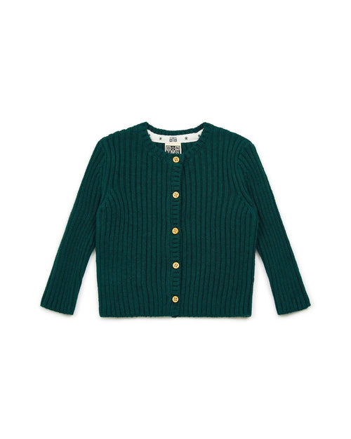 Cardigan Mouton Vert Bébé À Côtes