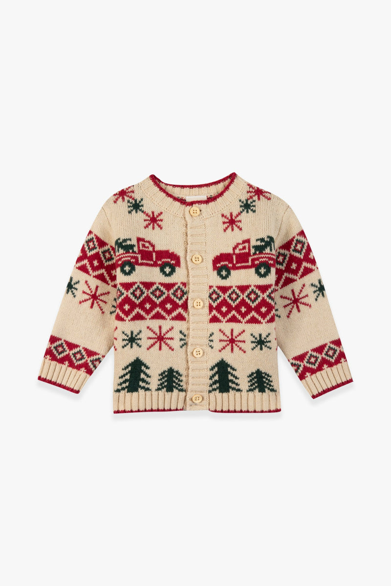 Cardigan - Joel Jacquard Beige