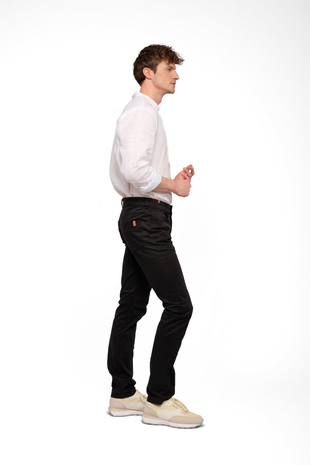 Pantalon Droit Ajusté Nobilis Satin - Noir - Homme