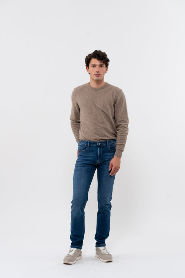 Pantalon Droit Ajusté Nobilis Denim - Bleu Foncé - Homme