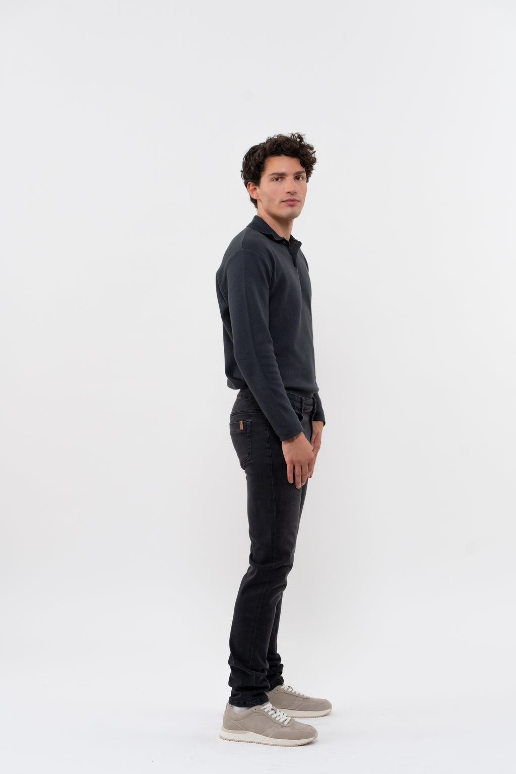 Pantalon Droit Ajusté Nobilis Denim Stretch - Gris - Homme
