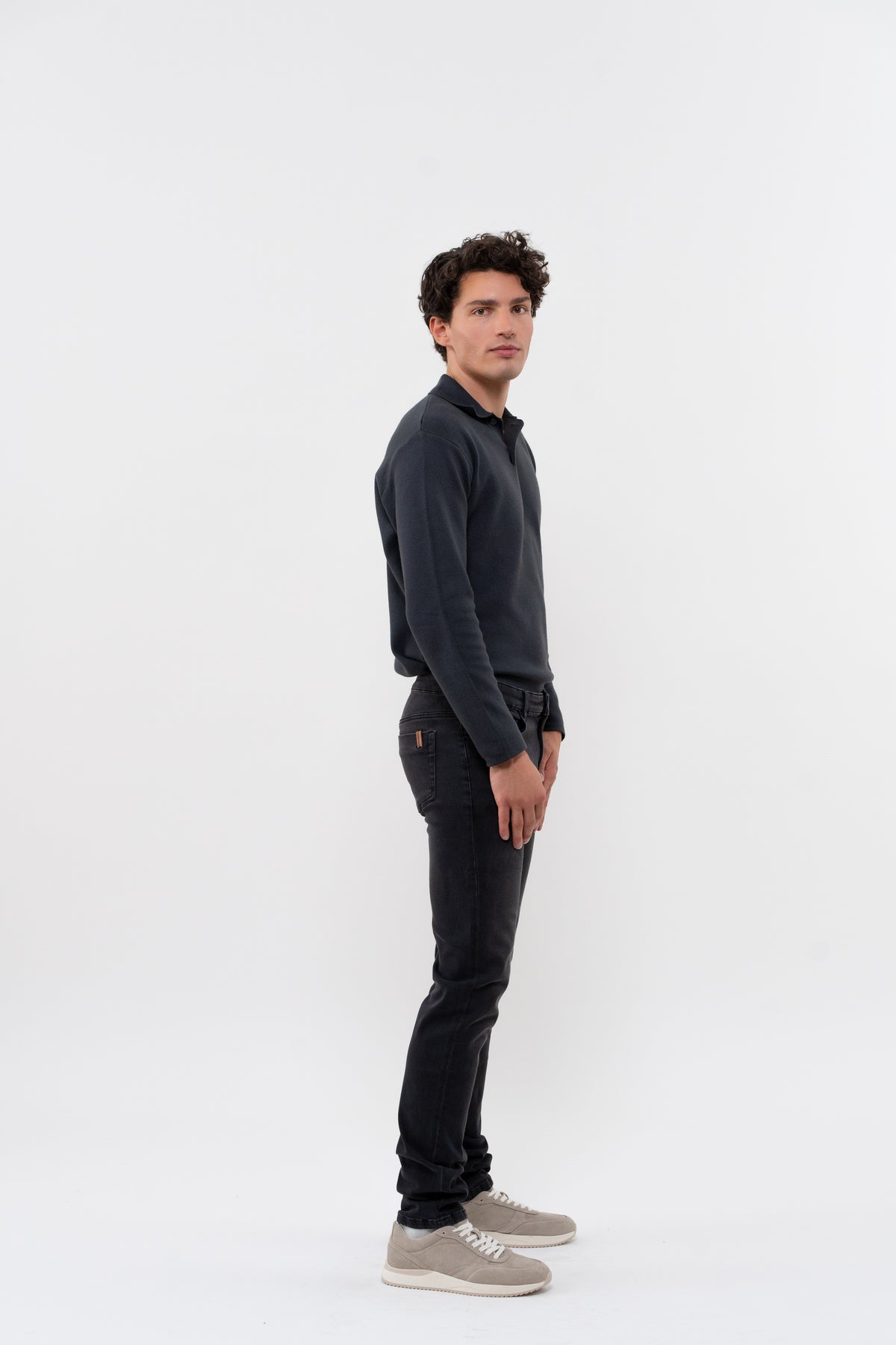 Pantalon Droit Ajusté Nobilis Denim Stretch - Gris - Homme