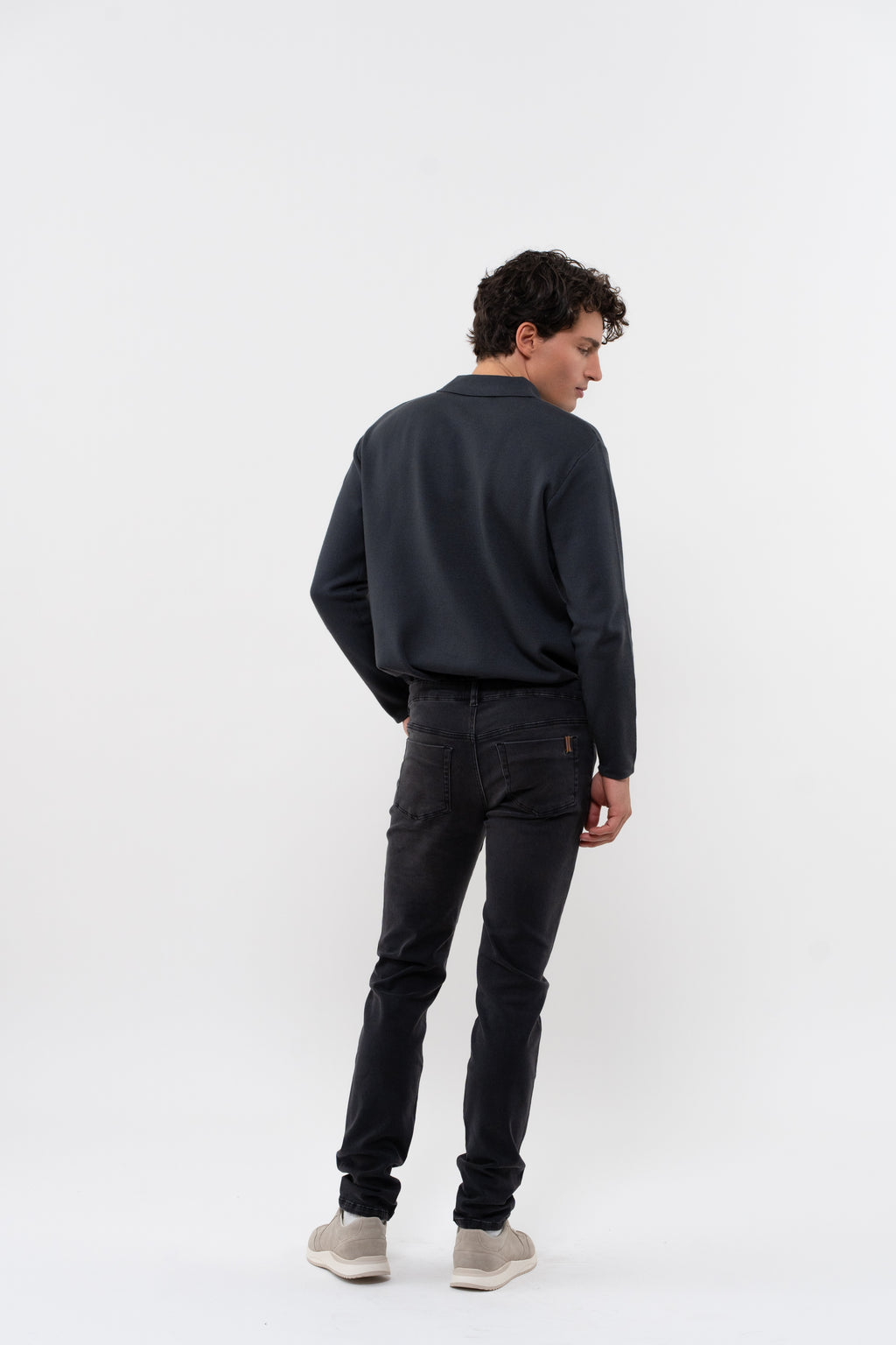 Pantalon Droit Ajusté Nobilis Denim Stretch - Gris - Homme