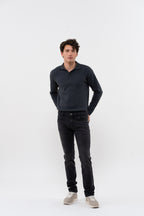 Pantalon Droit Ajusté Nobilis Denim Stretch - Gris - Homme