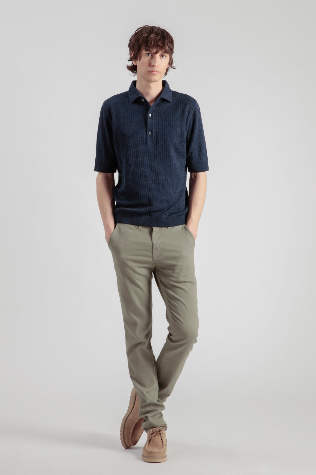 Pantalon Chino Ajusté - Vert Olive - Homme
