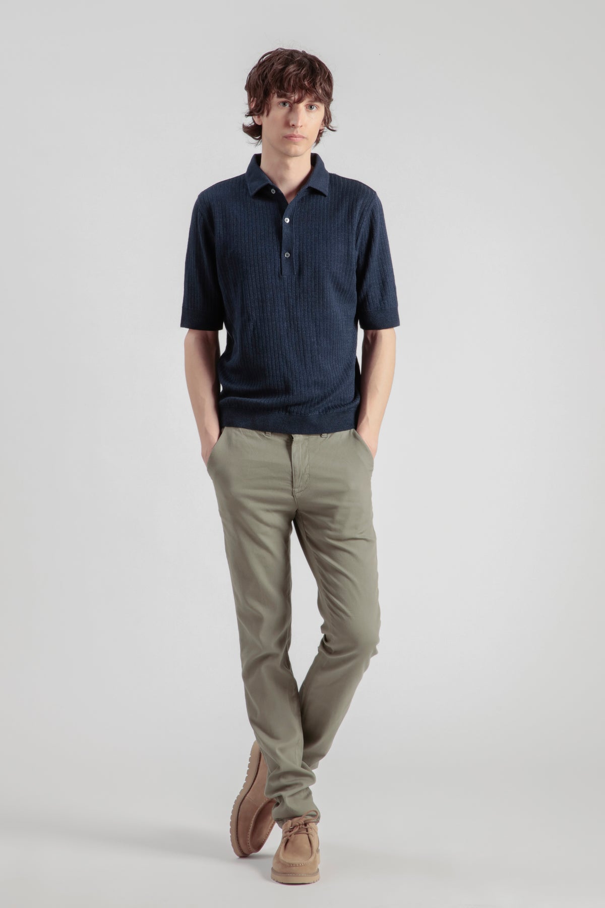 Pantalon Chino Ajusté - Vert Olive - Homme