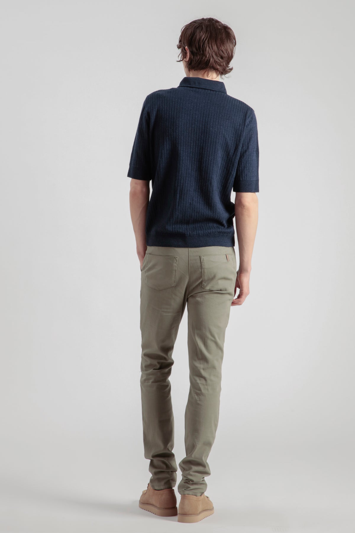 Pantalon Chino Ajusté - Vert Olive - Homme