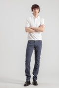 Pantalon Droit Ajusté Nobilis Piqué de Coton - Bleu Petrol - Homme