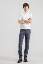 Pantalon Droit Ajusté Nobilis Piqué de Coton - Bleu Petrol - Homme