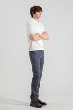 Pantalon Droit Ajusté Nobilis Piqué de Coton - Bleu Petrol - Homme