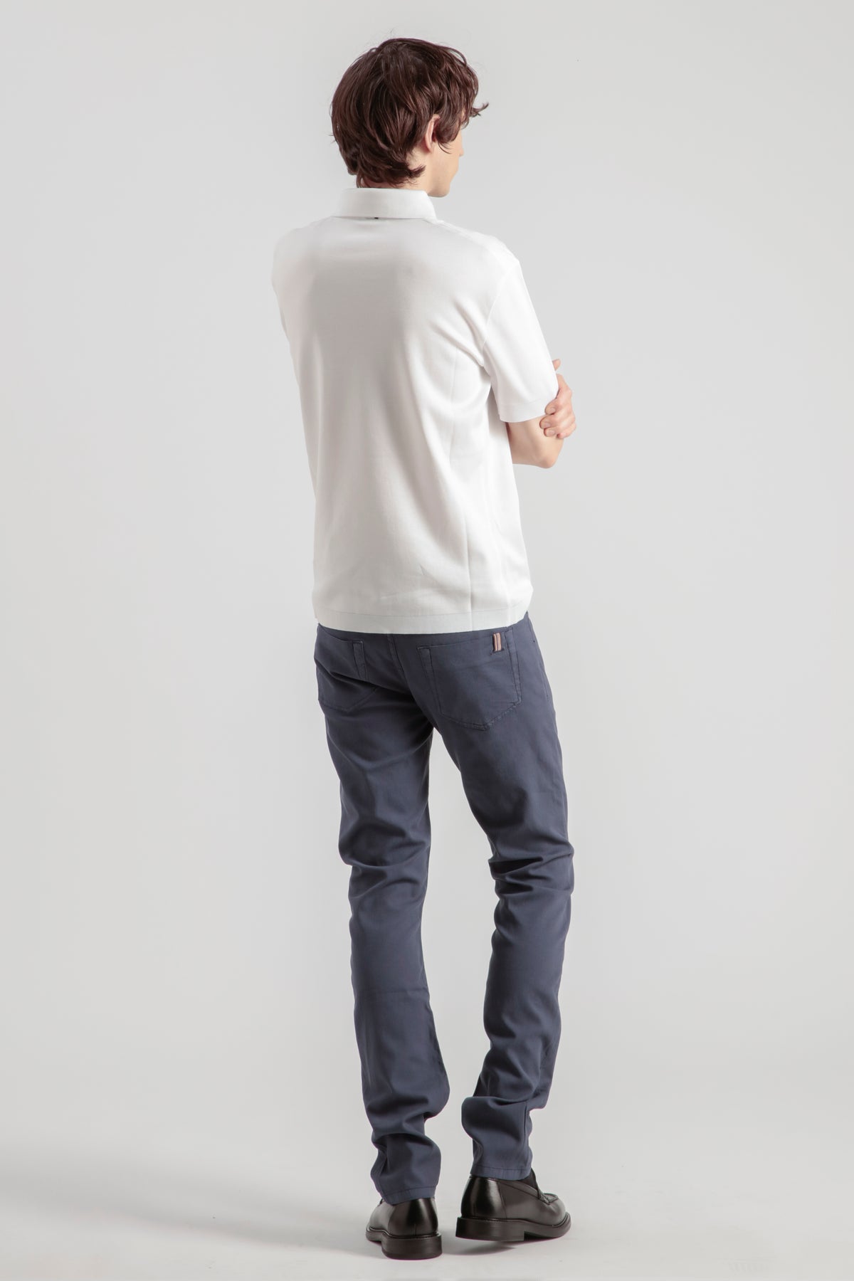 Pantalon Droit Ajusté Nobilis Piqué de Coton - Bleu Petrol - Homme