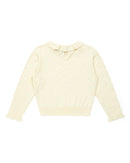 Pull Froufrou Beige En Tricot Ajouré