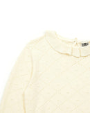 Pull Froufrou Beige En Tricot Ajouré